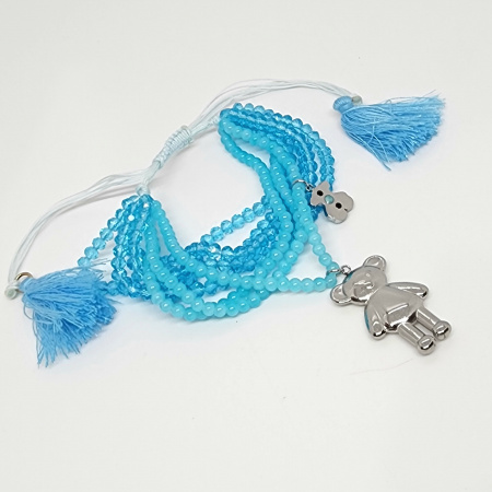 PULSERA SEMANARIO OSO AZUL PLATA