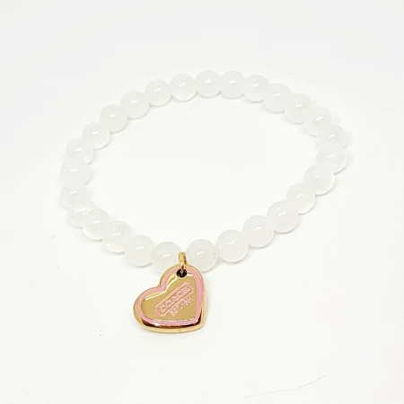 PULSERA ELASTICA CON  DIJE COLGANTE CORAZON
