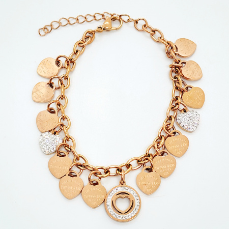 PULSERA	TIFFANITO DIJES CORAZONES