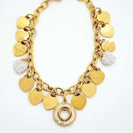 PULSERA	TIFFANITO DIJES CORAZONES