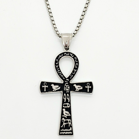 COLLAR DIJES CRUZ CON COLOR NEGRO ESMALTADO