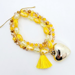 PULSERA ELÁSTICA TRIPLE C/  CORAZÓN