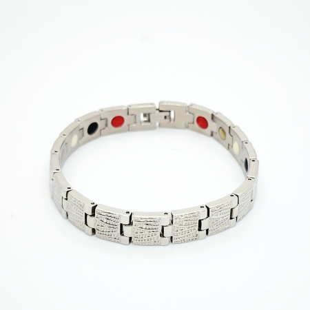 PULSERA CADENA ESLABONES RELOJ RAYADO