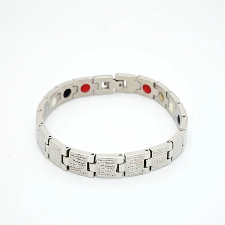PULSERA CADENA ESLABONES RELOJ RAYADO