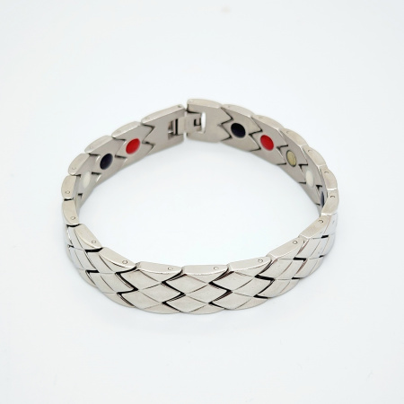 PULSERA ESLABONES RELOJ ROMBOS