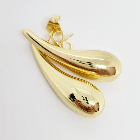 ARETES LARGOS GOTA DORADA