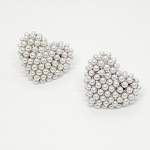 ARETES POSTE CORAZON DE PERLAS