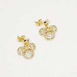 ARETES CARA DE RATONCITA DORADO