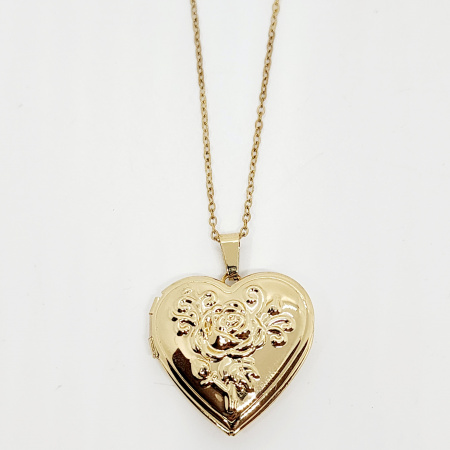 COLLAR RELICARIO CORAZÓN ROSA