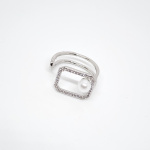ANILLO GEOMÉTRICO CON PERLA PLATA