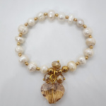 PULSERA ELÁSTICA PERLA CORAZÓN CRISTAL