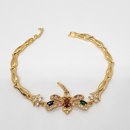 PULSERA LIBELULA CRISTALES DE COLORES