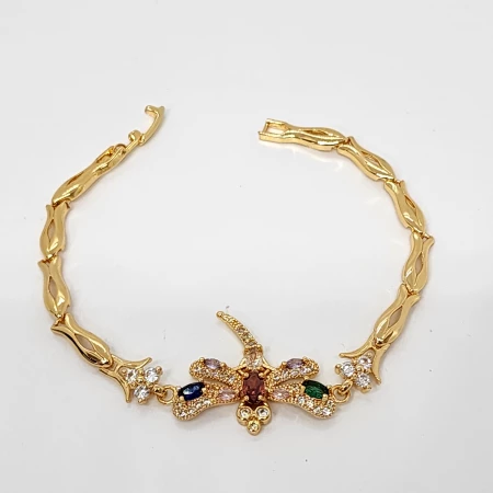 PULSERA LIBELULA CRISTALES DE COLORES
