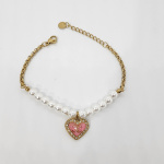 PULSERA PERLA CH CORAZÓN PIEDRA INCRUSTRADA