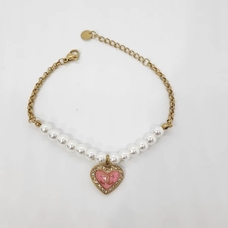 PULSERA PERLA CH CORAZÓN PIEDRA INCRUSTRADA