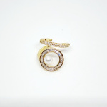 ANILLO DOBLE REDONDO CON PERLA DORADO