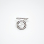 ANILLO DOBLE REDONDO CON PERLA PLATA