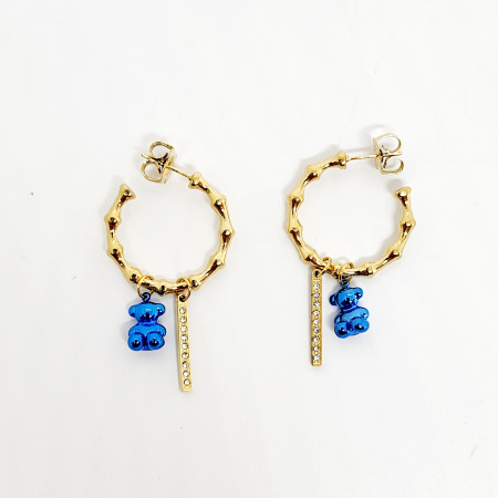 ARRACADAS OSO COLGANTE AZUL