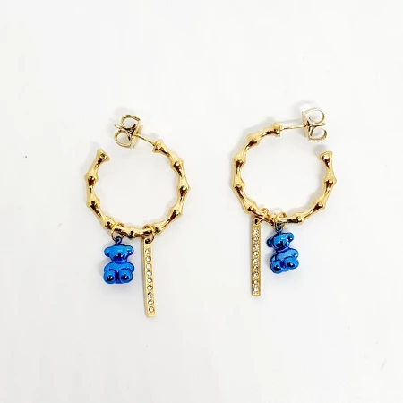 ARRACADAS OSO COLGANTE AZUL