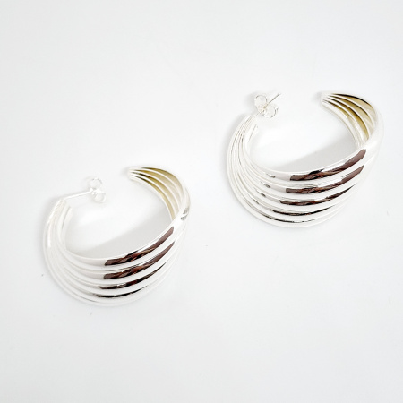 ARETES ARRACADAS PLATA 3D