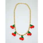 COLLAR DIJES DE CEREZA CADENA MILITAR