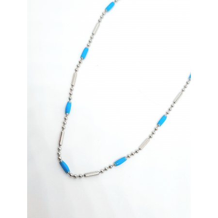 COLLAR CADENA POPOTILLO/ MILITAR COLOR AZUL