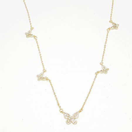COLLAR DE MARIPOSAS CON ZIRCONIA INCRUSTADA