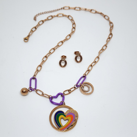 COORDINADO PANDERETA  CORAZÓN ARCOIRIS