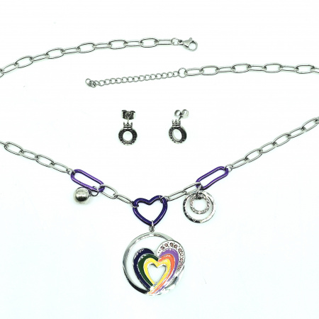 COORDINADO PANDERETA CORAZÓN ARCOIRIS