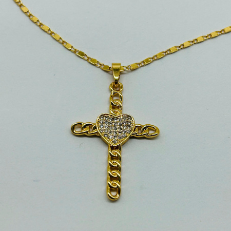 COLLAR DIJE CRUZ CORAZON