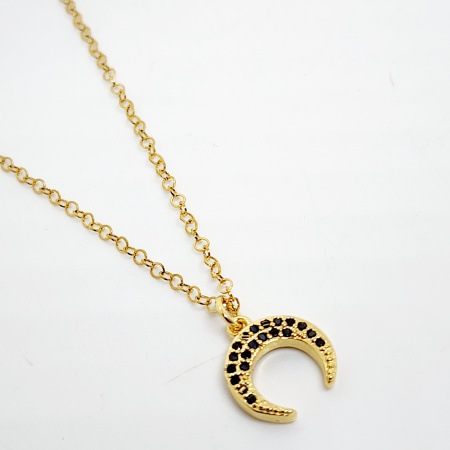 COLLAR DIJE LUNA CON ZIRCONIA INCRUSTADA