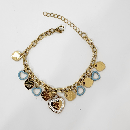 PULSERA	TIFFANITO DIJES CORAZONES