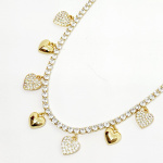 COLLAR DIJES CORAZON BRILLOS GERANIO